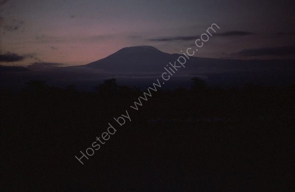 View of Kilimanjaro in Tanzania at Sunset from Kenyan Border
